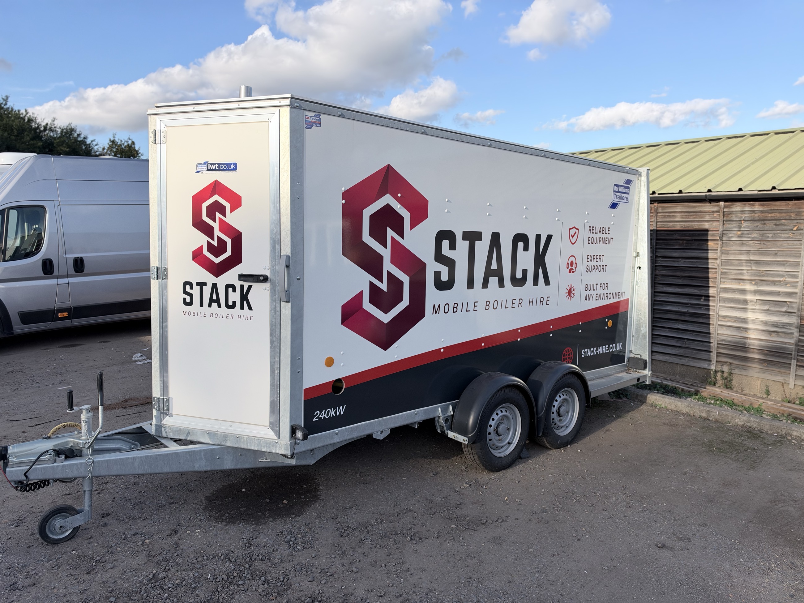Stack trailer-mounted boiler unit